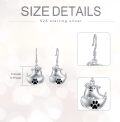 wholesale 925 Sterling Silver Hypoallergenic Guinea Pig Dangle Earrings with Paw Print Charm-0-3