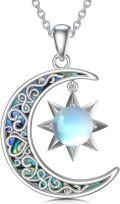 wholesale TOUPOP Sun And Moon Necklace For Women 925 Sterling Silver Crescent Moon And Sun Pendant Celtic Jewelry Gifts For Women Wife -0-0