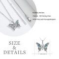 wholesale 925 Sterling Silver Butterfly Necklace with Abalone Shell Inlay Pendant s for Women Girls Valentine's Day Christmas-0-5