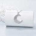 wholesale 925 Sterling Silver & Hypoallergenic Celtic Moon Necklace - Viking Style Unisex Pendant (0.82x0.71) with 18-20 Chain - Gift for Women Men-0-5