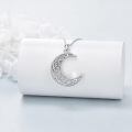 wholesale 925 Sterling Silver Celtic Crescent Moon Pendant Necklace Wholesale Elegant Silver Jewelry For Women Girls-0-5
