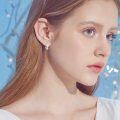 wholesale 925 Sterling Silver Cute Cat Moonstone Drop Earrings For Women White Gold Plated-0-3