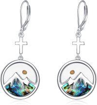 wholesale Sterling Silver Mustard Seed Dangle Earrings for Women Christian Jewelry Gift for Mom-Round Cross Earrings