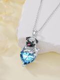 wholesale 925 Sterling Silver Birthstone Pug Necklace for Women Dog Lovers-0-2