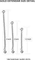 wholesale 14K Gold 3 Adjustable Chain Extender for Necklace Bracelet-0-9
