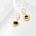 wholesale 925 Sterling Silver Black Onyx Teardrop Leverback Earrings - Bohemian  for Women-0-3