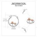 wholesale 925 Sterling Silver Mushroom Studs Hoop Earrings for Women Girls Forest Nature  Idea 48x36mm-0-4