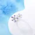 wholesale 925 Sterling Silver Natural Amethyst Adjustable Forget Me Not Flower Ring-0-3