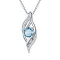 wholesale 925 Sterling Silver Opal Pendant Necklace Wholesale With Cubic Zirconia Leaves Design-0-0