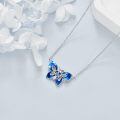 wholesale 925 Sterling Silver Blue Butterfly Heart Knot Pendant Necklace - Cute  for Women-0-3
