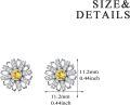 wholesale 925 Sterling Silver Daisy Flower Stud Earrings with Crystals Birthday Christmas  for Her-0-5