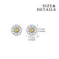 wholesale 925 Sterling Silver Daisy Stud Earrings Wholesale With Yellow Center-0-5