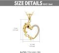 wholesale 14K Gold Unicorn Head in Love Heart Shape Pendant Necklace for Women - 18 Inches Chain Length-0-1