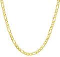 wholesale Sterling Silver Diamond Cut Figaro Chain (3 4 5mm) w Lobster Clasp White Yellow Gold Plated 16 26  Gift Included-0-5