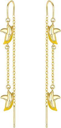 wholesale Gold 925 Sterling Silver Banana Drop Earrings - Tropical Fruits  for Women-Banana