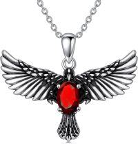 wholesale 925 Sterling Silver Birthstone Eagle Necklace for Women-January