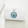 wholesale 925 Sterling Silver Abalone Shell Star of David Pendant Necklace-0-4