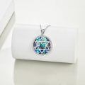 wholesale 925 Sterling Silver Abalone Shell Star of David Pendant Necklace-0-4