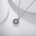 wholesale Oxidized Silver Plated Copper Moonstone Celtic Knot Photo Locket Pendant Necklace-0-5