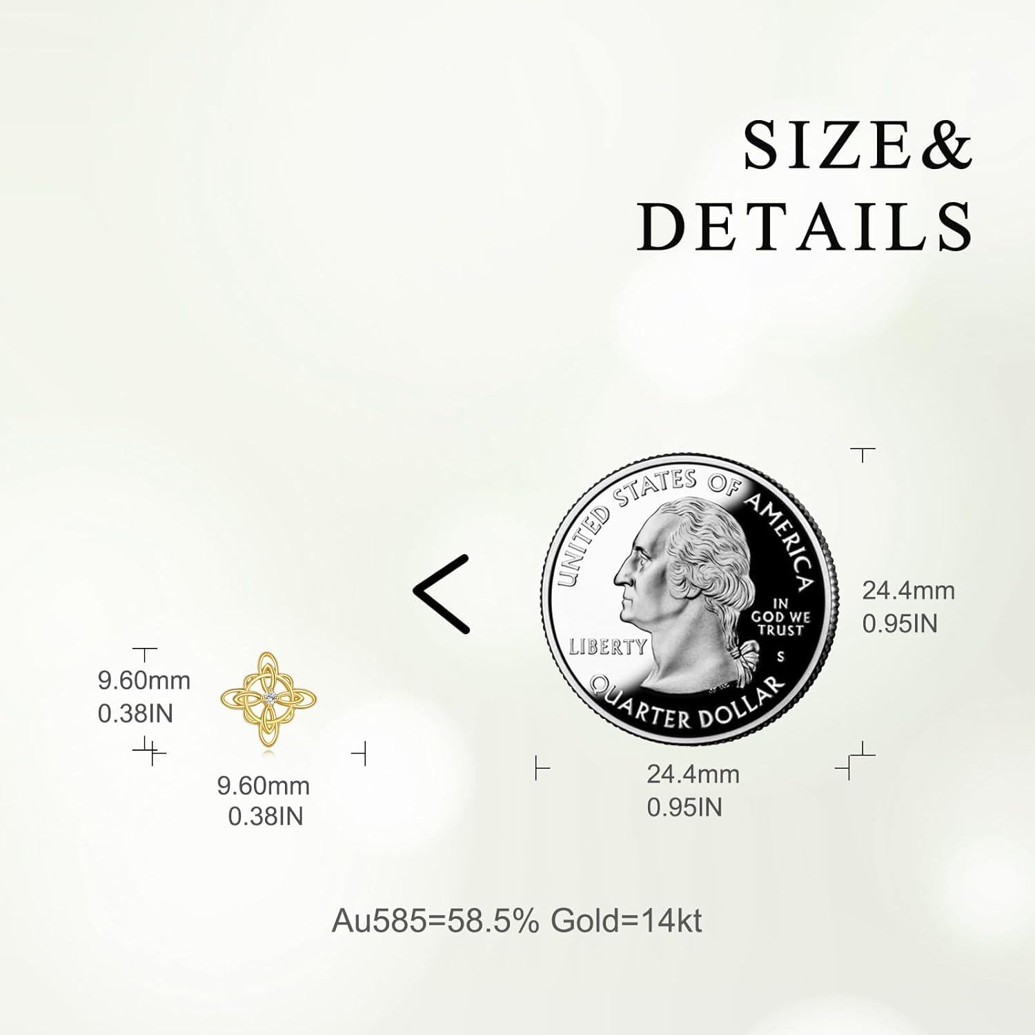 wholesale Gold Solid 14K Celtic Knot Stud Earrings - Irish Jewelry for Women's Gifts-0-3