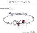 wholesale 925 Sterling Silver Infinity Love Red Black Crystal Charm Bracelet Gifts for Mom Daughter Sister Grandmother-0-3
