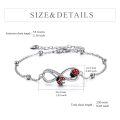 wholesale 925 Sterling Silver Infinity Ladybug Red Enamel Crystal Anklet For Women-0-3