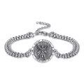 wholesale 925 Sterling Silver Angel of Saint Michael Protection Charm Bracelet w/Stone-0-0