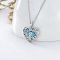 wholesale 925 Sterling Silver Blue Crystal Butterfly Heart Lockets for Women - Personalized -0-1
