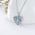 wholesale 925 Sterling Silver Heart Dragonfly Blue Crystal Locket Pendant Necklace For Women-0-1