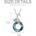 wholesale 925 Sterling Silver Multicolor Austrian Crystals Cat Pendant Necklace s for Women-0-8