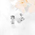 wholesale 925 Sterling Silver Dog with Graduation Cap Stud Earrings - Unique Gift Idea for Her-0-1