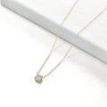 wholesale 14K Rose Gold Moissanite Round Cut Solitaire Pendant Necklace 0.5-2 ct 16+2 Chain-0-14