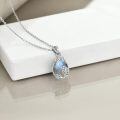 wholesale 925 Sterling Silver Moss Agate Teardrop Pendant Necklace for Women-0-9