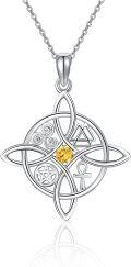wholesale Sterling Silver Celtic Cross Witches Knot Pendant Necklace Amulet Gift-0-67