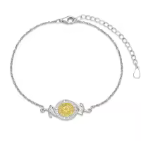 wholesale 925 Sterling Silver Compass Anchor Charm Bracelet & Anklet Sets Wholesale for Women-Compass Anchor Bracelet 7\"-9\"