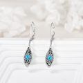 wholesale 925 Sterling Silver Turquoise Filigree Drop Earrings with Leverbacks-0-4