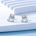 wholesale 925 Sterling Silver Teddy Bear Heart Stud Earrings for Girls Women Kids -0-1