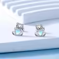 wholesale 925 Sterling Silver Teddy Bear Heart Stud Earrings Wholesale for Girls Women Kids -0-1