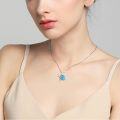 wholesale 925 Sterling Silver Blue Opal Sea Turtle Necklace for Women -0-2
