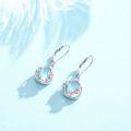 wholesale 925 Sterling Silver Moonstone Daisy Flower Earrings, Romantic Gift for Women-0-2