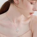 wholesale 925 Sterling Silver Angel Wing & Rose Heart Pendant Necklace for Women-0-3