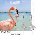 wholesale 925 Sterling Silver Pink Crystal Flamingo Dangle Drop Earrings for Women Gifts-0-5