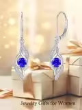 TOUPOP Sterling Silver Infinity Birthstone Earrings for Women-0-3