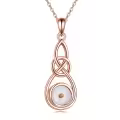 wholesale 925 Sterling Silver Celtic Knot Infinity Necklace Wholesale with Yellow Jade Stone - Faith Jewelry-0-5
