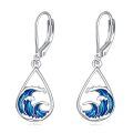 wholesale 925 Sterling Silver Teardrop Earrings Wholesale With Enamel Waves-0-0