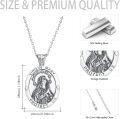 wholesale 925 Sterling Silver Virgin Mary Medal Necklace for Women Men Catholic  47cm Chain Length-0-5