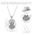 wholesale 925 Sterling Silver Virgin Mary Medal Necklace for Women Men Catholic  47cm Chain Length-0-5