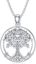 wholesale 925 Sterling Silver Round Tree of Life Pendant with Cubic Zirconia Necklaces for Women Family s-0-0
