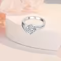 TOUPOP Sterling Silver Moissanite D Color Vvs1 Eternity Wedding Ring-0-6