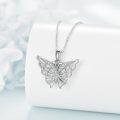 wholesale 925 Sterling Silver CZ Butterfly Pendant Necklace for Women-0-1